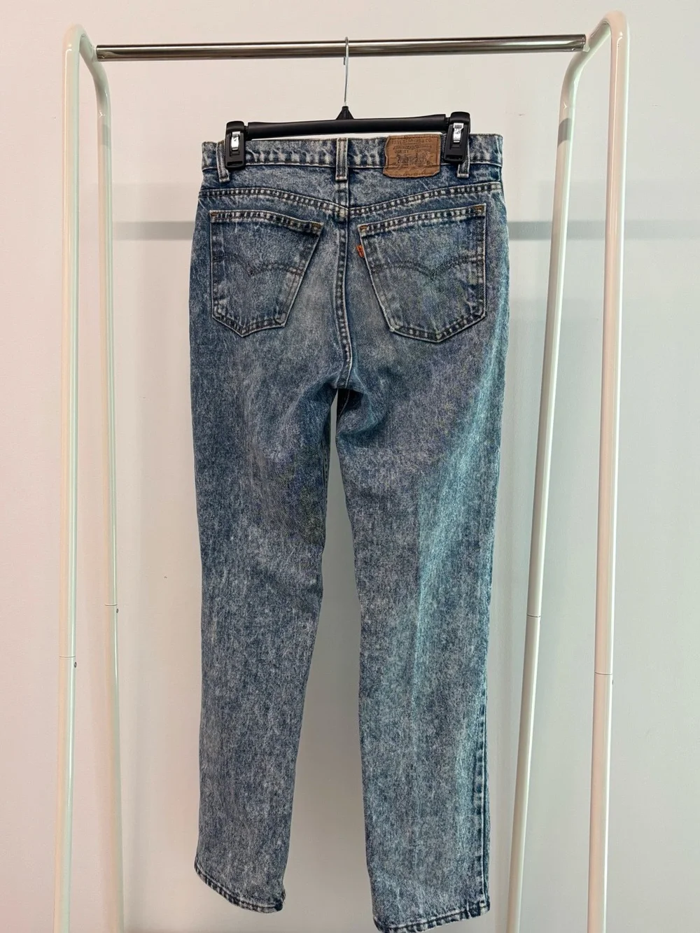 Vintage 1989 Levi's Men's Acid Wash Blue Straight‎ Jeans